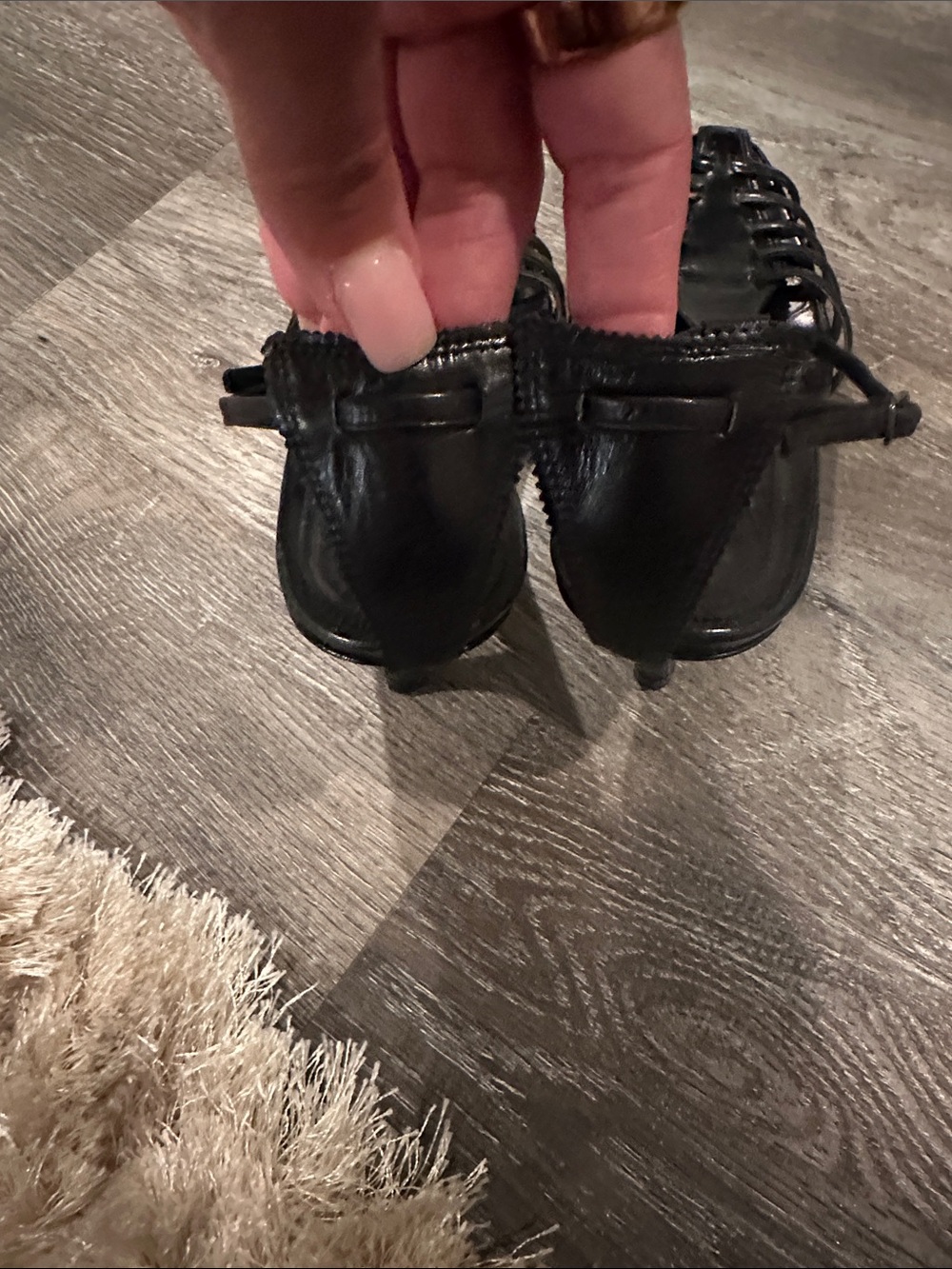 Pedro Garcia Black Woven Leather Slingback Heels - Picture 4 of 8